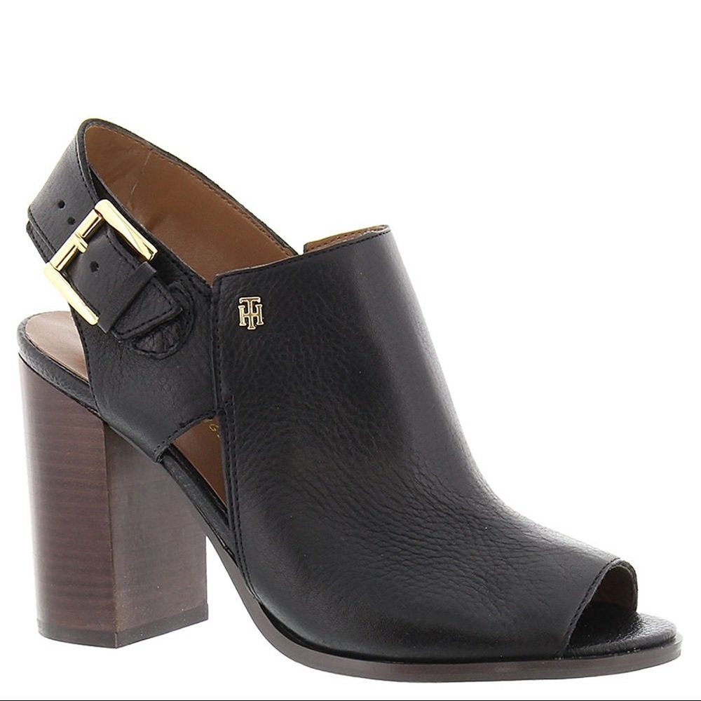 Tommy Hilfiger Leather Peppy Peep Toe Shooties